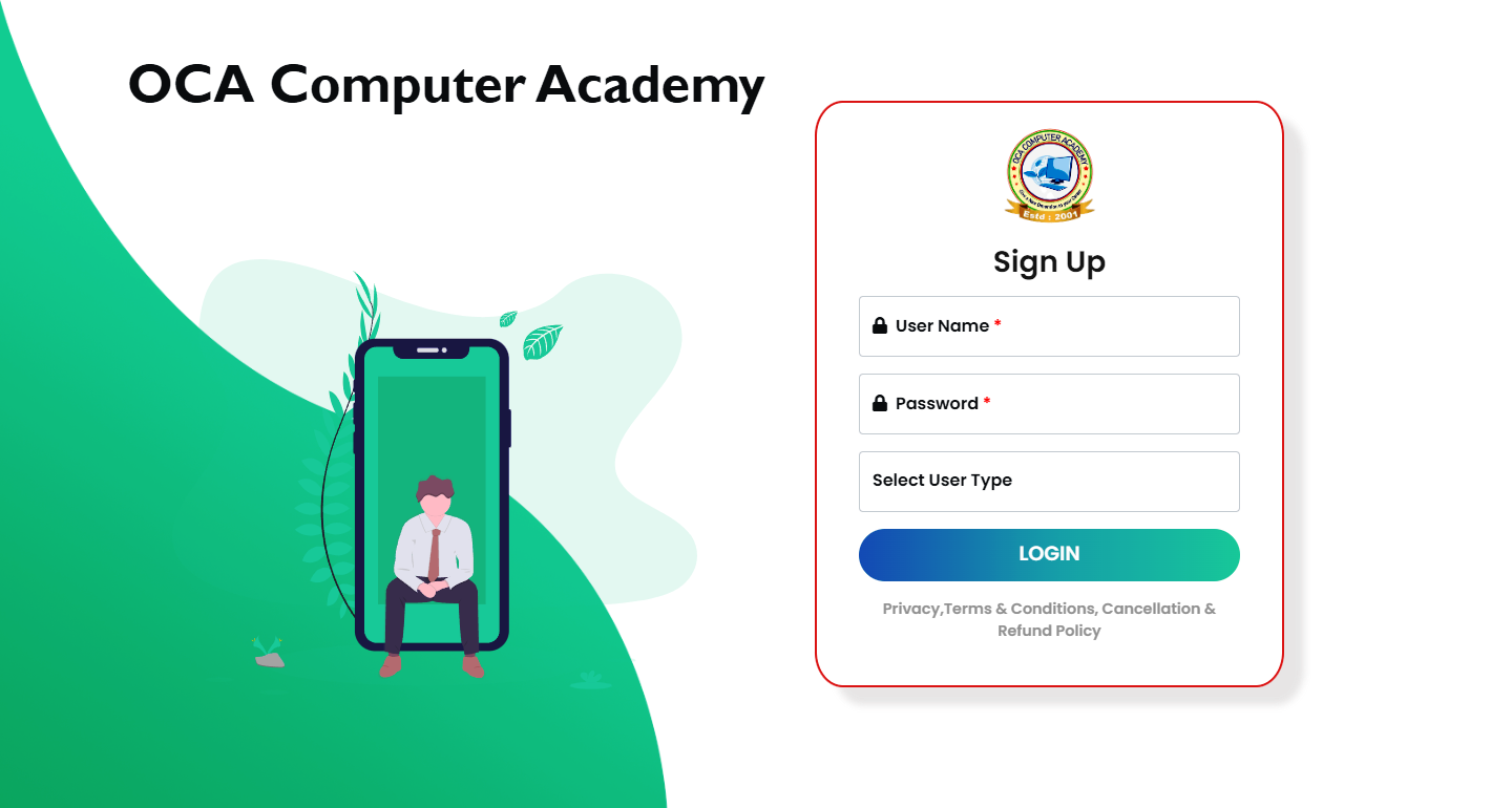 OCA Computer Academy | Institute Management System
